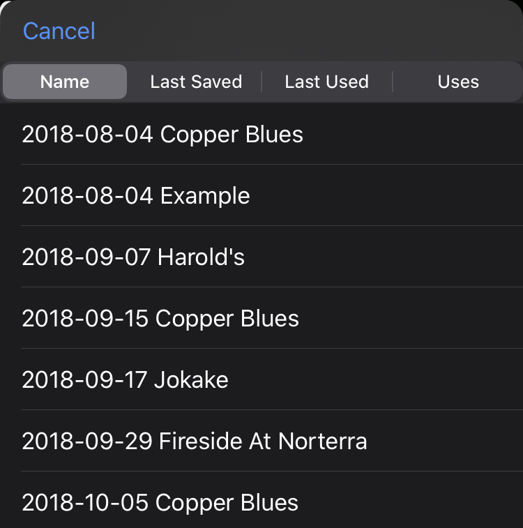 set list load